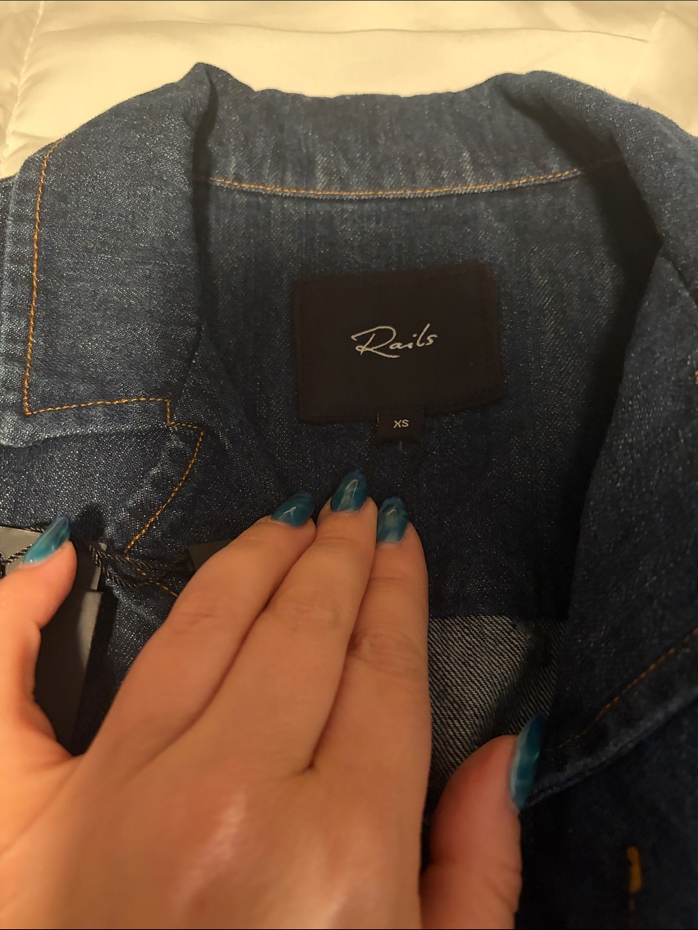 Rails Dark Blue Denim Button-Front Jacket Dress - XS NWT - Picture 3 of 6